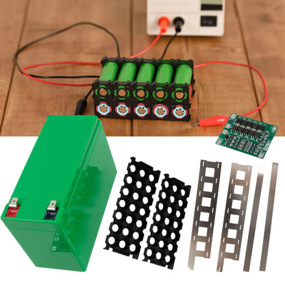 12V/7Ah Battery Case for 18650 Cells - Empty Box with 3*7 Holder and 3S25A BMS - Nickel Strip Storage Box for DIY Battery Packing Protection