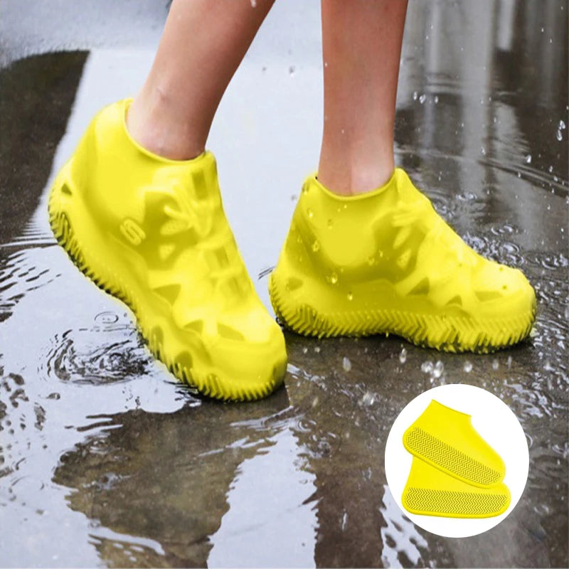 2 Pack Waterproof Silicone Shoe Covers - Non-Slip, Wear-Resistant, High Elastic Rain Boots for Outdoor Use, Unisex and Reusable