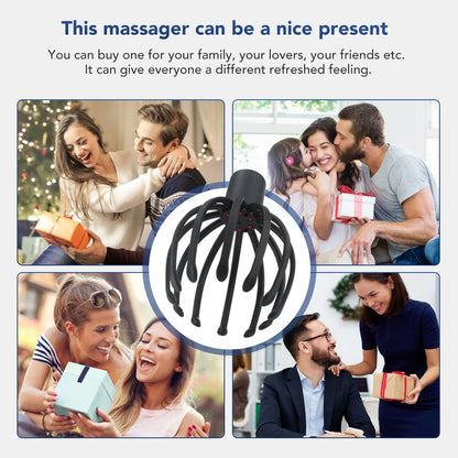 Relax with Electric Octopus Scalp Massager: Therapeutic Head Scratcher for Stress Relief and Hair Stimulation Massage - Experience Soothing Relief