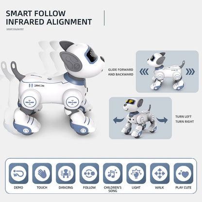 Funny RC Robot Dog – Electronic Stunt Dog with Voice Commands, Programmable Touch-Sense, Music and Songs, Perfect for Children's Toys