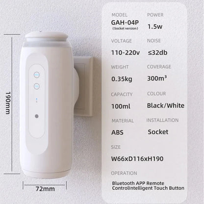 Smart Fragrance Diffuser – Automatic Spray Air Freshener for Toilet – 300m³ Wall Plug Aroma Diffuser