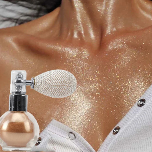 Diamond Highlighter Powder Spray - Waterproof High Gloss Glitter Body Bronzer, Face Contour Illuminator Makeup