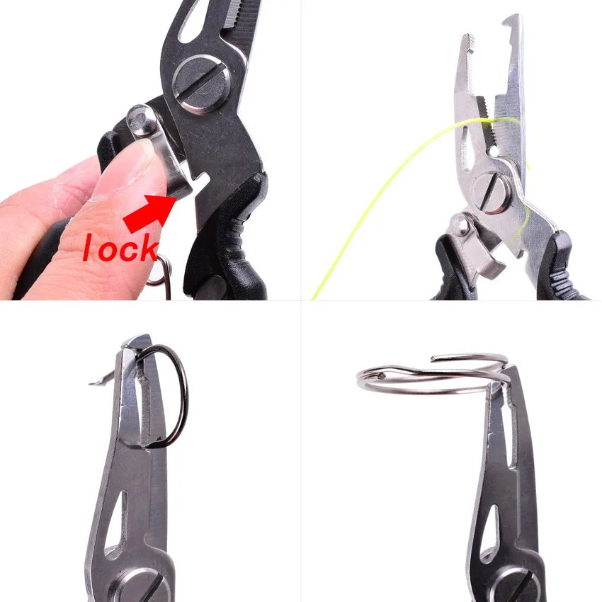 Aorace Fishing Pliers - Mini Fish Line Cutter Scissors with Black Beak Jaw, Multifunctional Fish Hook Remover