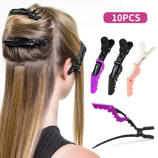 10pcs Hairdresser Clips - Professional Non-Slip Alligator Clips for Hair Styling, Salon DIY Accessories