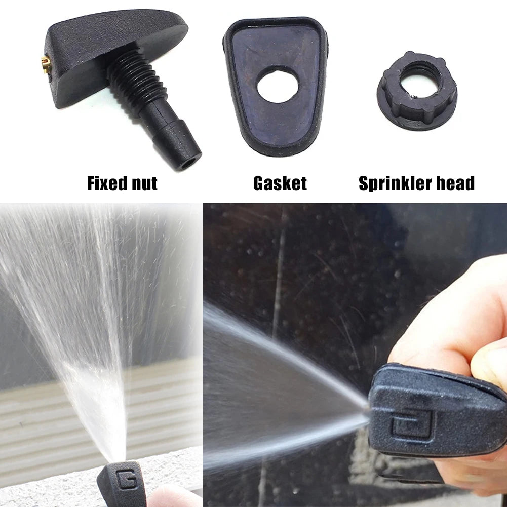 Universal Car Front Windshield Wiper Nozzle Kit: 2 Pcs/Set Sprayer Water Fan Spout Cover Washer Outlet Adjustment