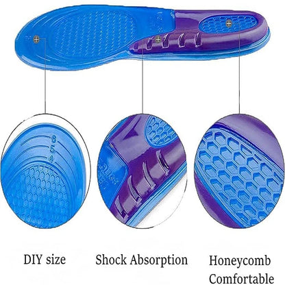 Orthotic Arch Support Insoles: Silicone Soft Shoe Inserts for Men & Women - Anti-Slip Sport Templates