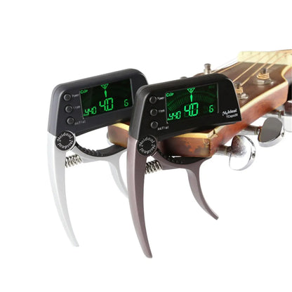 Professional Guitar Tuner Capo 2-in-1 Combo - LED Display for Acoustic, Electric Guitars, Bass, Ukulele - Essential Equipment for Musicians