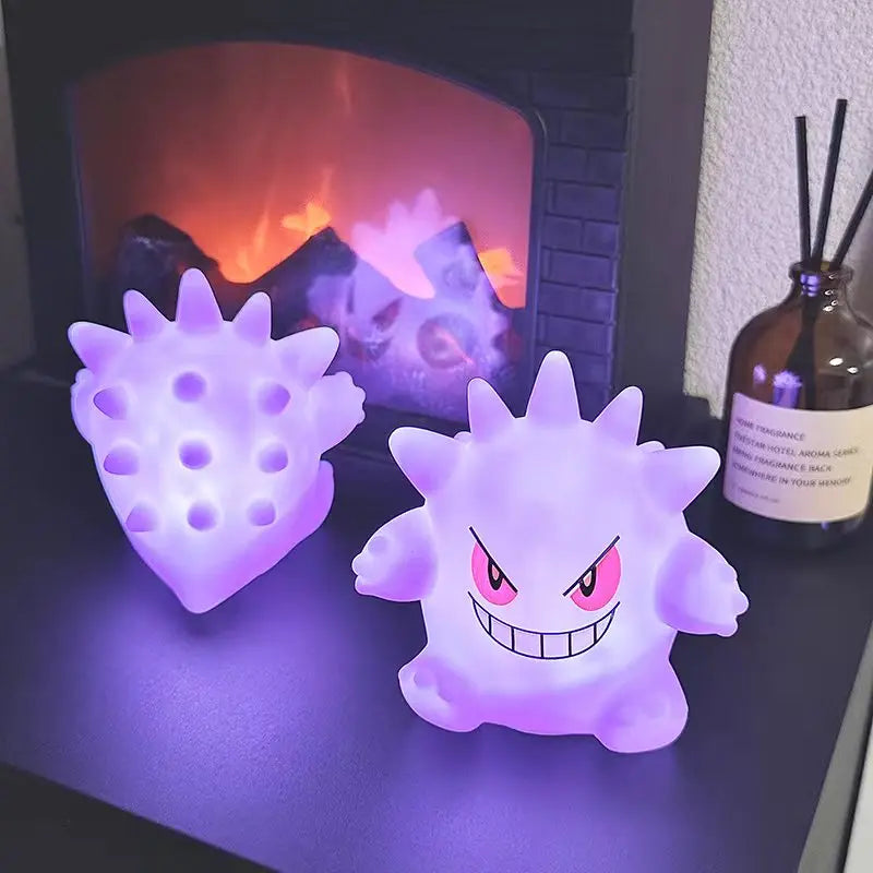 10 Piece Pokemon Night Light Set: Pikachu, Gengar, Charizard, Psyduck, Squirtle - Soft Glowing Bedside Lamps for Kids