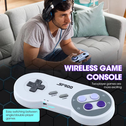 SF900 Super Nintendo Console – 16 Bit Game Stick with 4700 Retro Games, HD Video Game Console for NES/SNES, Wireless Controller