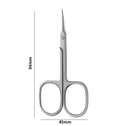 Stainless Steel Curved Tip Cuticle Scissors: Thin Blade Nail Clippers for Manicure - Essential Tools for Eyebrows and Dead Skin Removal