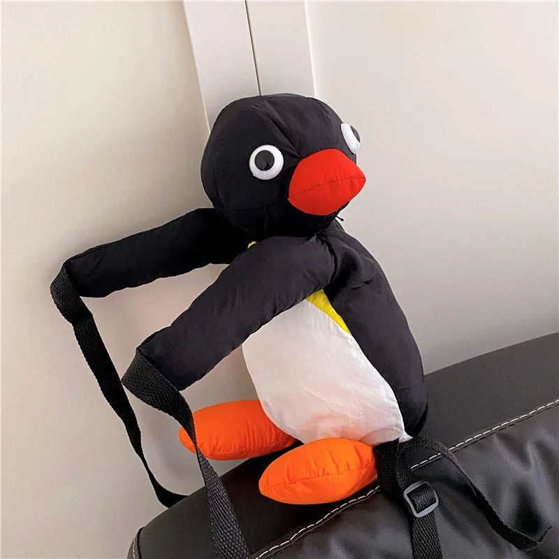 Cute Cartoon Cuddle Penguin Backpack - Fashion Plush Doll Shoulder Bag for Children - Mini Knapsack