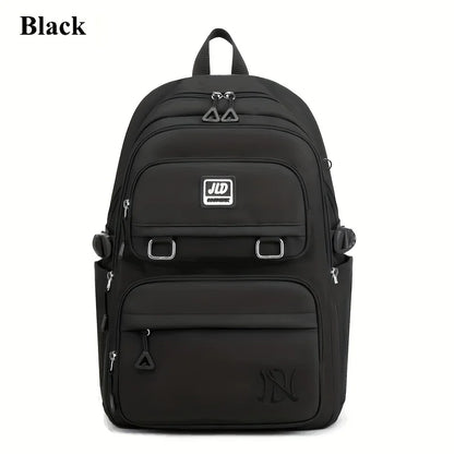 Large Capacity Waterproof Nylon Backpack - Stylish Casual Double Shoulder Bag for Students and Travel