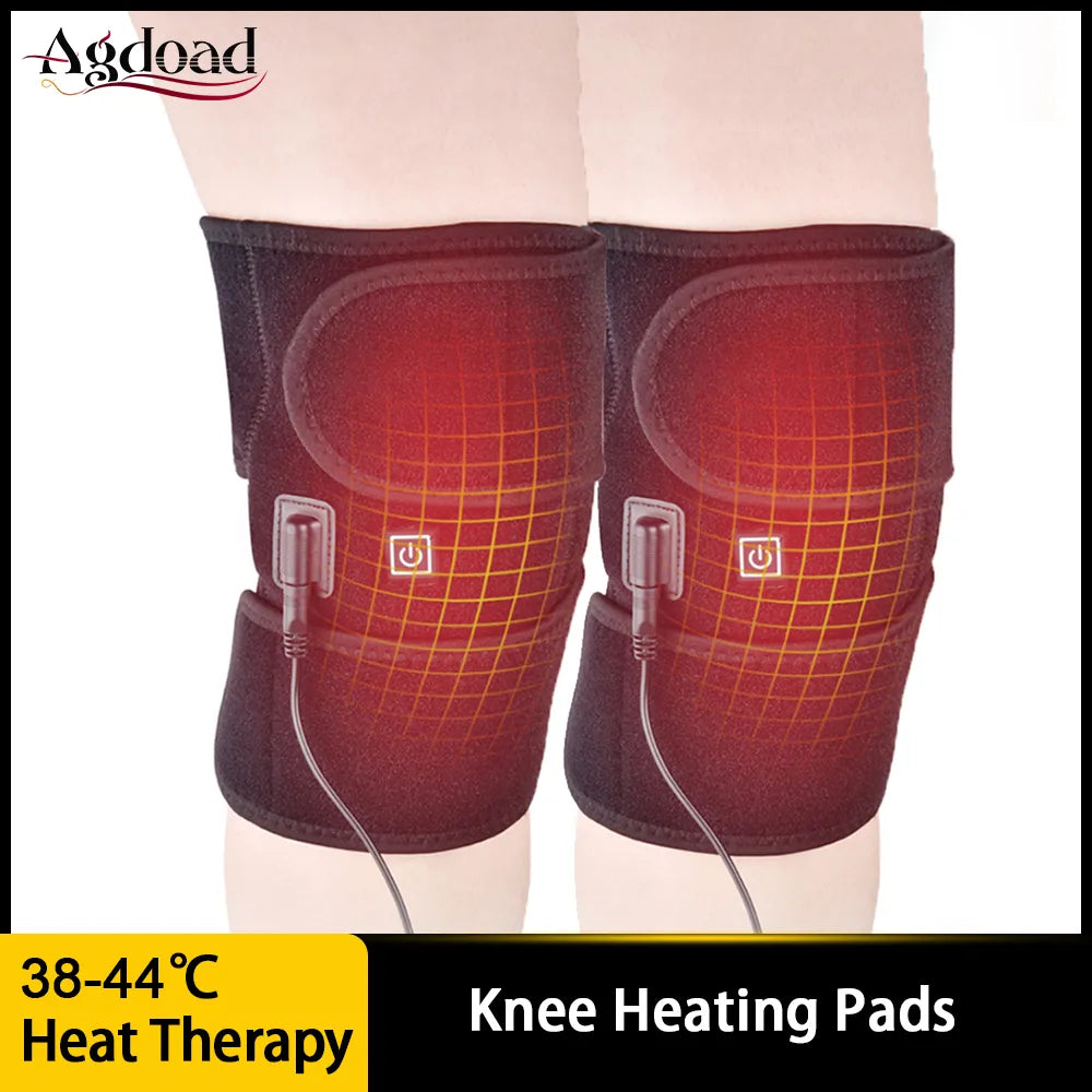 Electric Knee Heating Pad USB - Thermal Therapy Heated Knee Brace Support for Arthritis Joint Pain Relief and Warmth - Perfect for Old, Cold Legs