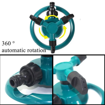 360 Degree Automatic Rotating Sprinkler Nozzle - Garden Lawn Water Spray for Automatic Watering & Irrigation Supplies