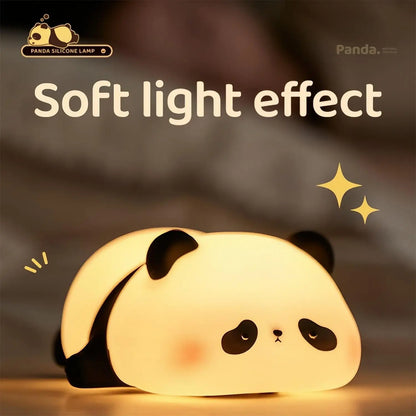 Silicone LED Night Lights: Cute Sheep, Panda, Rabbit Lamp - USB Rechargeable Bedside Decor with Timing Function for Kids, Baby, Perfect Birthday Gift