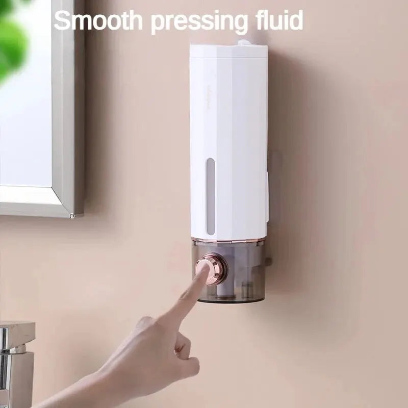 Wall-Mounted Non-Perforating Soap Dispenser: Press Hand Sanitizer Hanger for Home, Hotel - Shower Gel, Shampoo Box Wall Mount