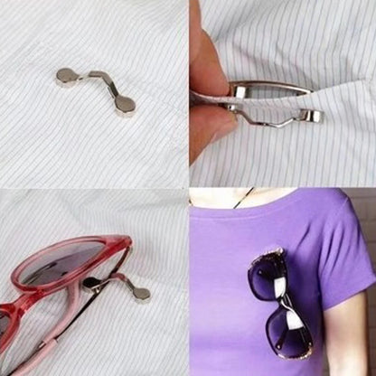 Magnetic Bat-Shaped Eyeglass Holder: Multi-Function Portable Brooch Pin for Glasses & Headsets