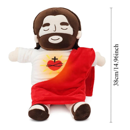 Soothing Breathing Jesus Plush Doll - Four Gear Adjustable Music Sleep Companion for Children, Christmas Toy and Decoration Gift