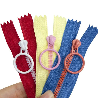 10pcs Colorful Small Zipper Hand Pocket Pen Bags - 3# Resin Zipper with Self-Locking and Color Contrast