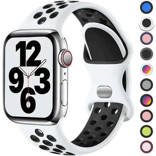 Silicone Strap for Apple Watch - Sports Bracelet for 38mm, 40mm, 41mm, 42mm, 44mm, 45mm, and Ultra 49mm, Compatible with iWatch 8, SE, 7, 6, 5