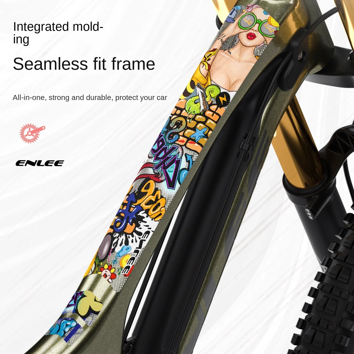 ENLEE Mountain Bike Protection Film: 3M Frame Stickers for Color Change and Thickened PVC Full Car Film - Road and Mountain Bike Protection