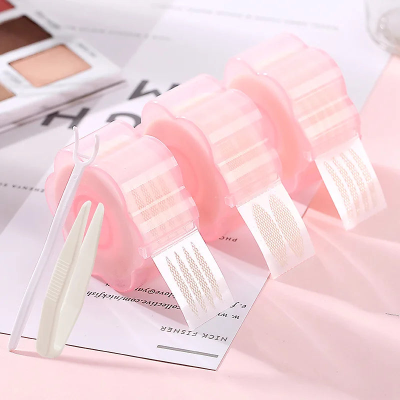 Double Eyelid Sticker Eyelid Tape: Clear Beige Fold Eyelid Stripe for Natural Invisible Big Eyes Makeup - Beauty Tools