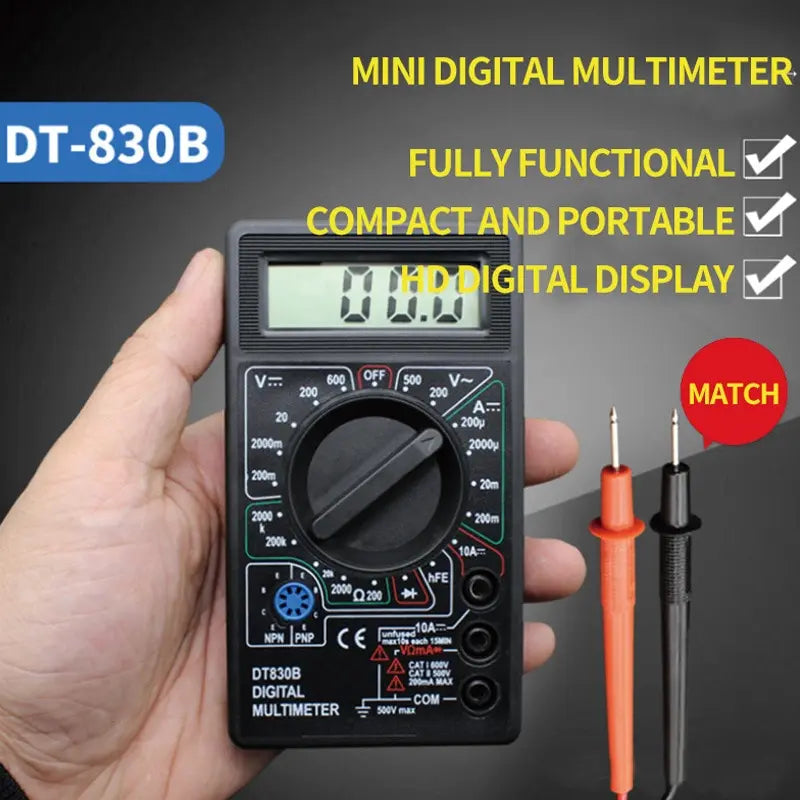 DT830B Digital Multi Meter | Mini Universal Handheld Electrical Instrument | Versatile Measurement Tool