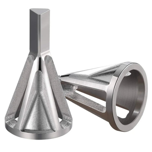 Precision High-Speed Steel Deburring & Chamfering Tools for Stainless Steel Drilling - Triangle Shanks, Hexagonal Threaded Edges - Power Drill Ready