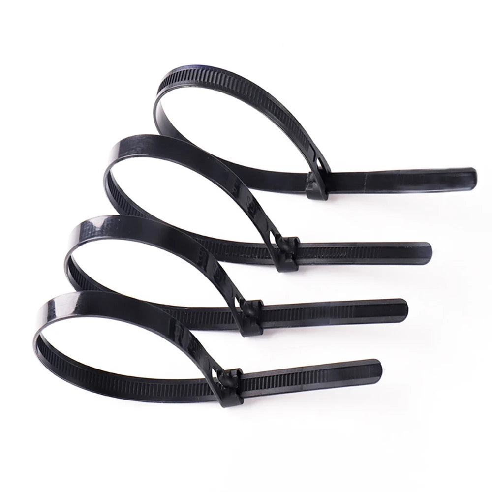 Nylon Reusable Cable Zip Ties - Black and White Color, Releasable Fixed Binding - Slipknot Design for Easy Disassembly and Reuse