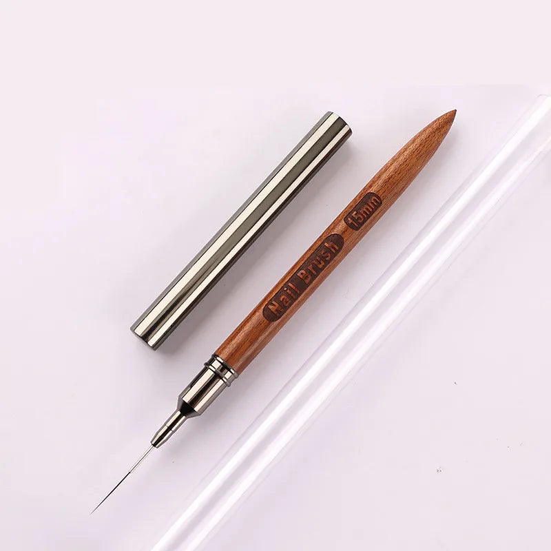 Round Wood Handle Art Liner Brush: DIY Painting Tool for Drawing Lines, Stripes, and Flowers - UV Gel Compatible