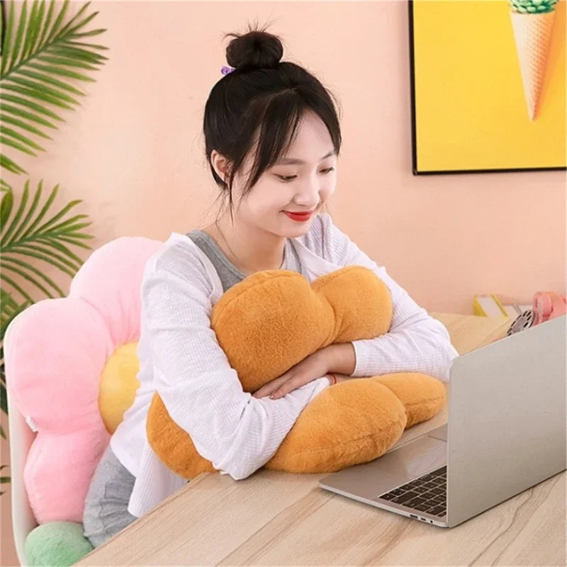 Kawaii Colorful Flower Plush Pillow Cushion – Soft Sunflower Plant Mat for Sofa, Bed, and Sleeping Decor Gifts