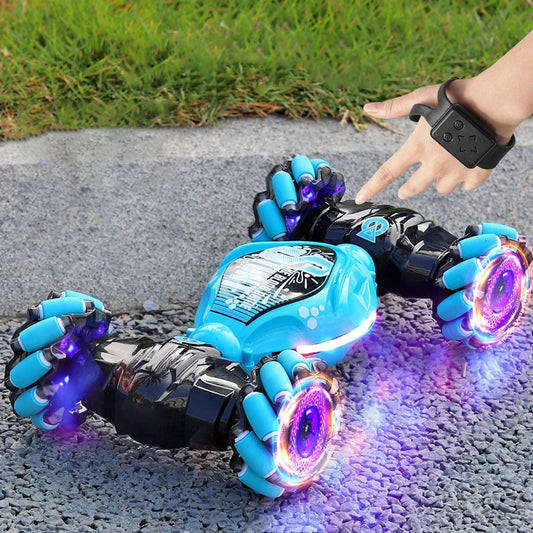 4WD RC Drift Car with Music & LED Lights - 2.4G Gesture Control, 360° Rotating Stunt & Climbing Car Toy Gift