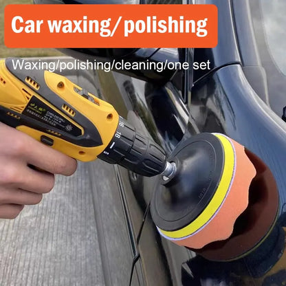 Car Beauty Set: Polishing Sponge Plate Set for Electric Drill - Imitation Plush Waxing, Angle Grinding, Cleaning Sponge Wheel