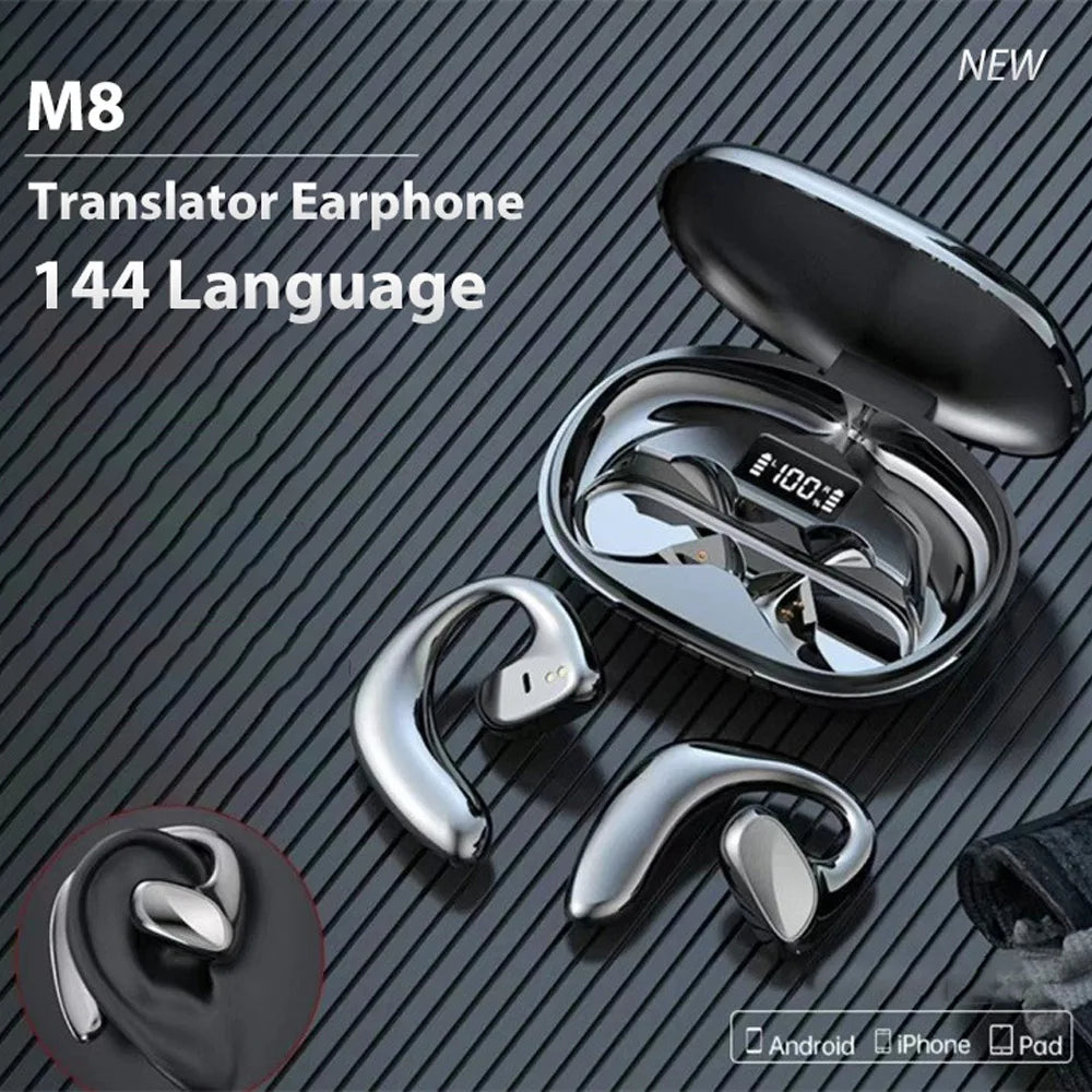 2024 Smart Voice Translator Earphones - Wireless Bluetooth Headphones with Real-Time Translation in 144 Languages