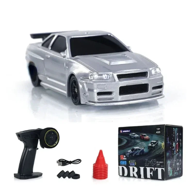 2.4G RC Drift Car 1/43 Scale - 4WD High Speed Remote Control Mini Racing Car, Four Wheel Drive Radio Controlled Toy for Boys