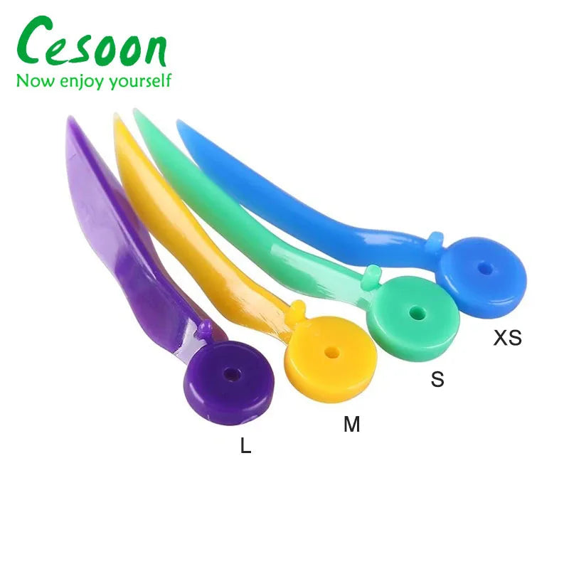 200Pc Dental Disposable Tooth Gap Wedges - Medical Plastic with End Circular Hole, 4 Sizes, Oral Care Accessories