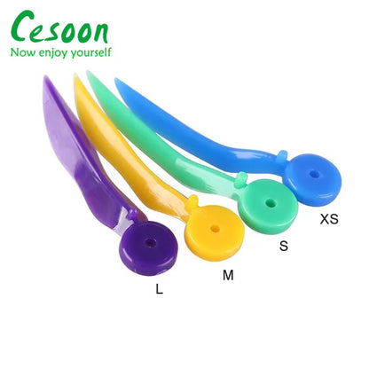 200Pc Dental Disposable Tooth Gap Wedges - Medical Plastic with End Circular Hole, 4 Sizes, Oral Care Accessories