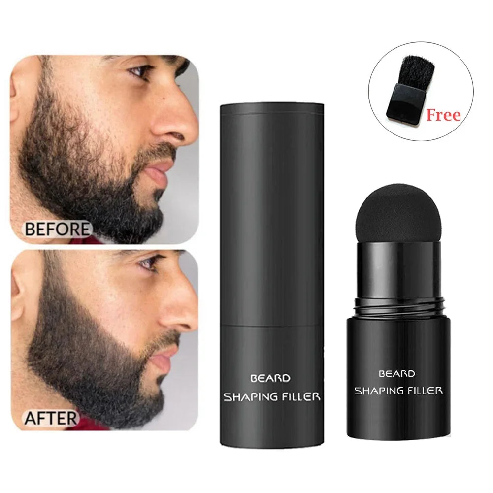 Beard Pen Beard Filler Pencil and Brush - Enhancer for Lasting Repair, Moustache Coloring & Shaping - Waterproof Hair Pencil