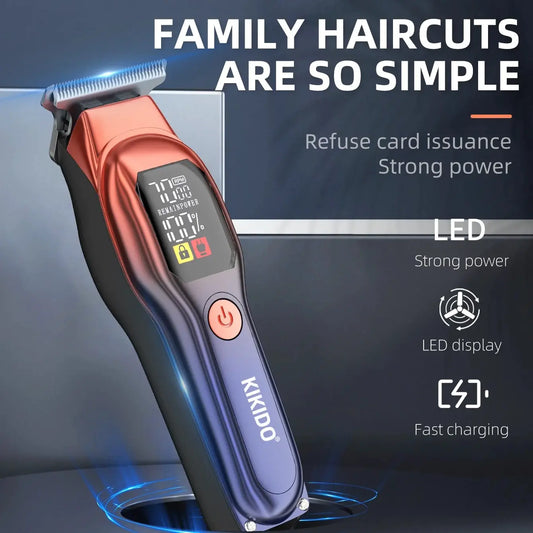KIKIDO KK-A2 Rechargeable Professional Hair Clippers - Low Noise with Auxiliary Light | Hair Trimmer Kit
