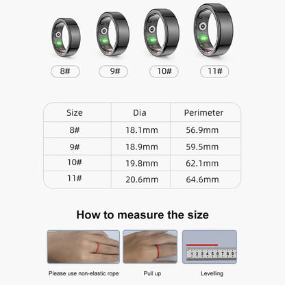 COLMI R02 Smart Ring | Military Grade Titanium Steel Shell | Health Monitoring | IP68 & 3ATM Waterproof | Multi-sport Modes