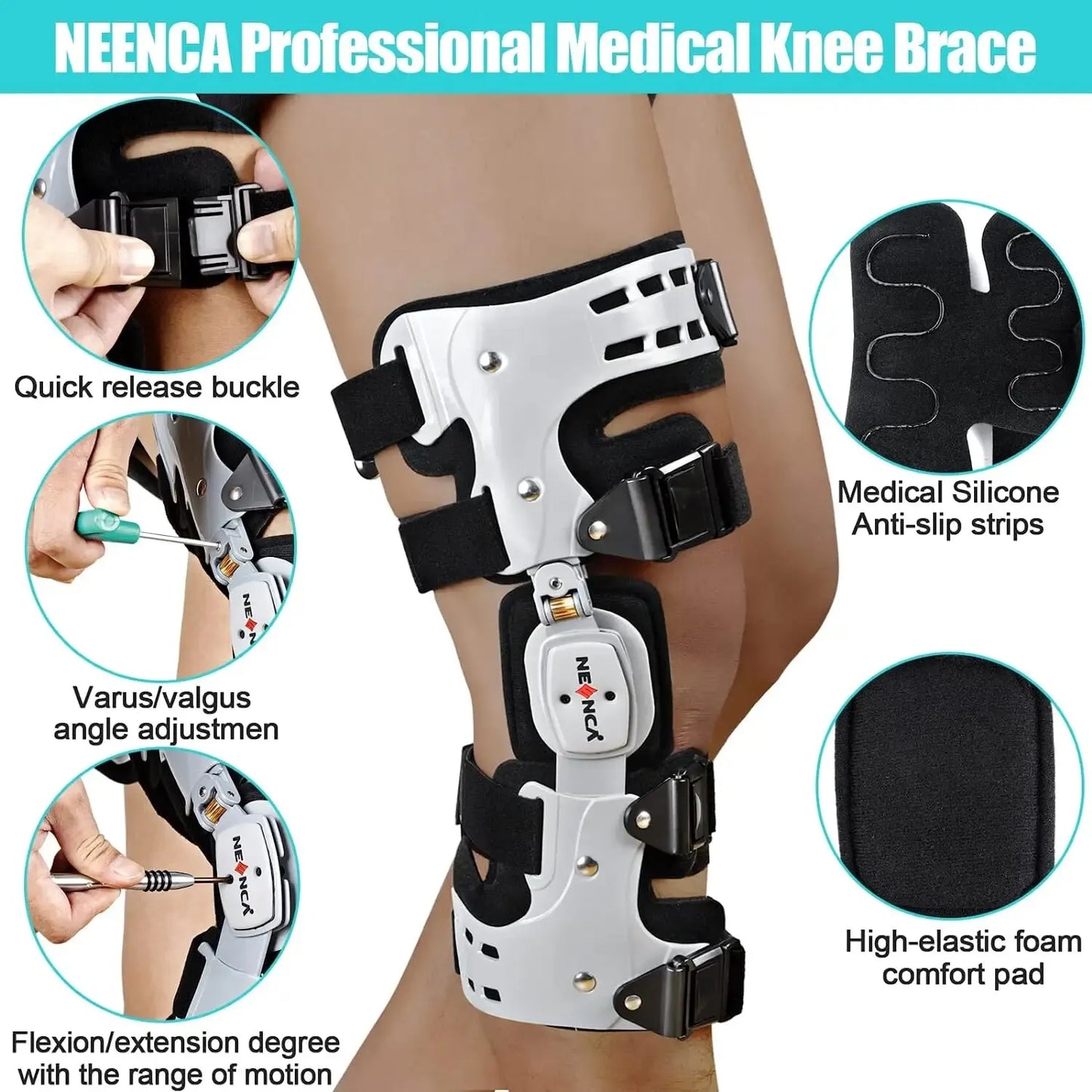 NEENCA OA Unloader Knee Brace - Support for Arthritis Pain, Osteoarthritis Relief, Cartilage Defect Repair, Avascular Necrosis