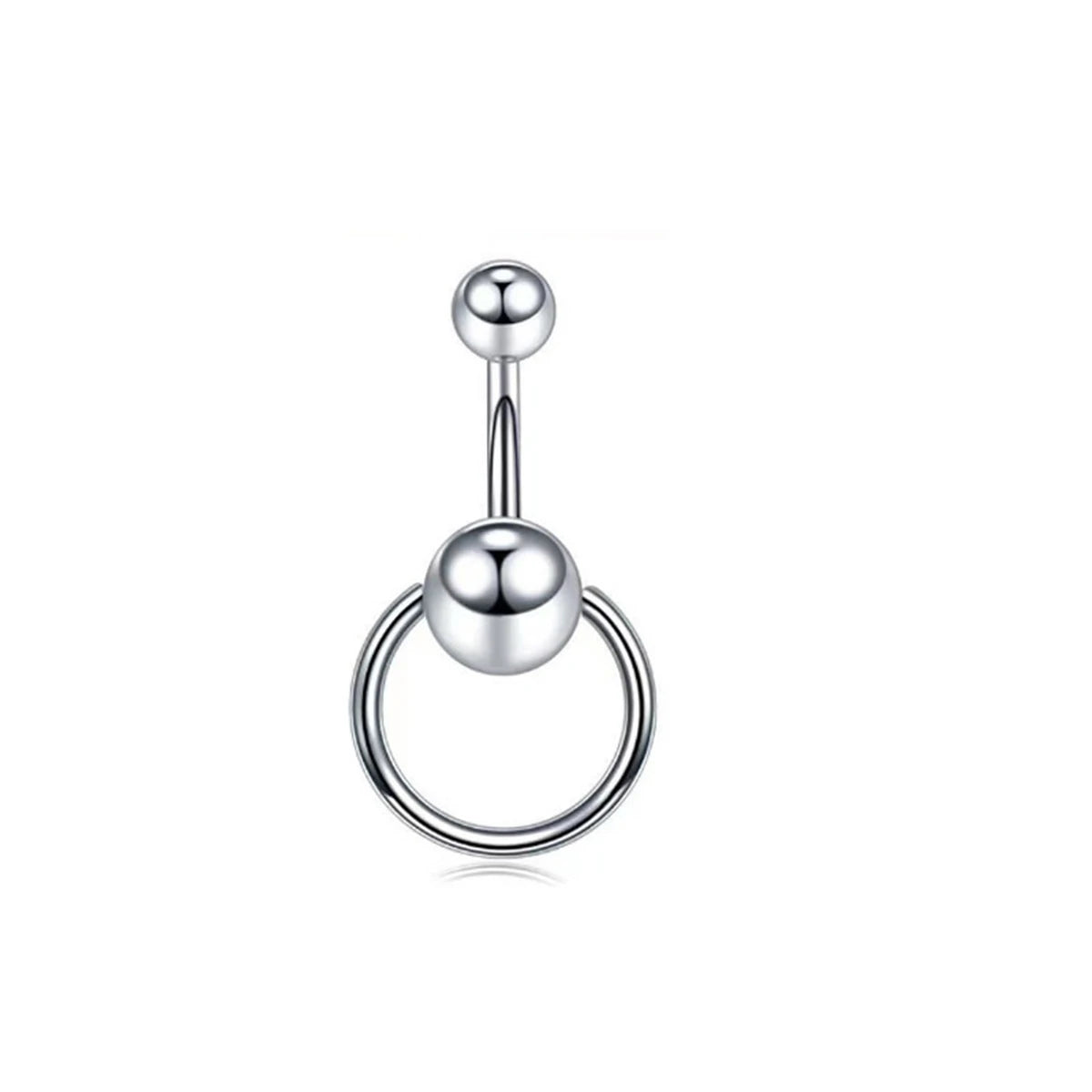 Punk Style Stainless Steel Belly Button Rings - Surgical Steel Navel Piercing Jewelry in 6mm, 8mm, 10mm Sizes