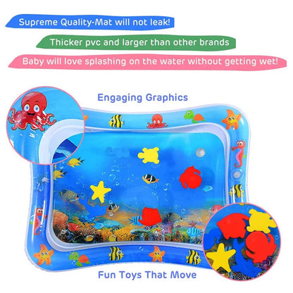 Inflatable Baby Water Play Mat | PVC Tummy Time Cushion | Toddler Water Pad for Early Education & Development. Activity Toys