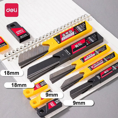 Deli 10pcs/box 18mm Width SK5 Metal Blades - Knife Blade Set for Home, School Supplies, Art & Craft Paper Cutting Utility Tool