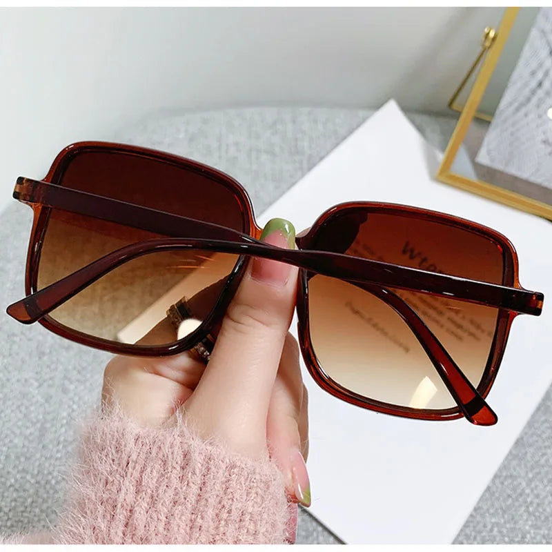 New Oversized Rectangle Sunglasses - Women's Fashion Square and Men's Vintage Eyewear - UV400 Protection