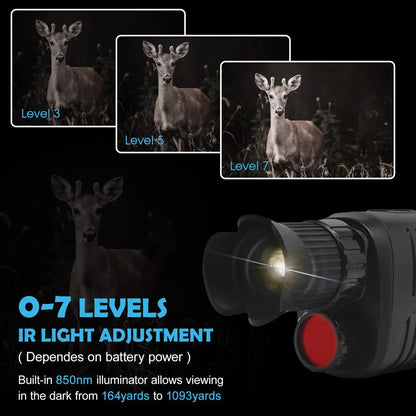 1080P HD Infrared Monocular Night Vision Camera | 5X Digital Zoom for Outdoor Hunting & Search up to 300m