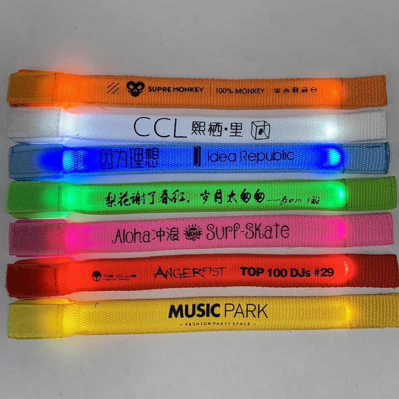 LED Luminous Bracelet - Velcro LED Luminous Sports Wrist Strap for Concerts, Parties, and Bars - Party Supplies