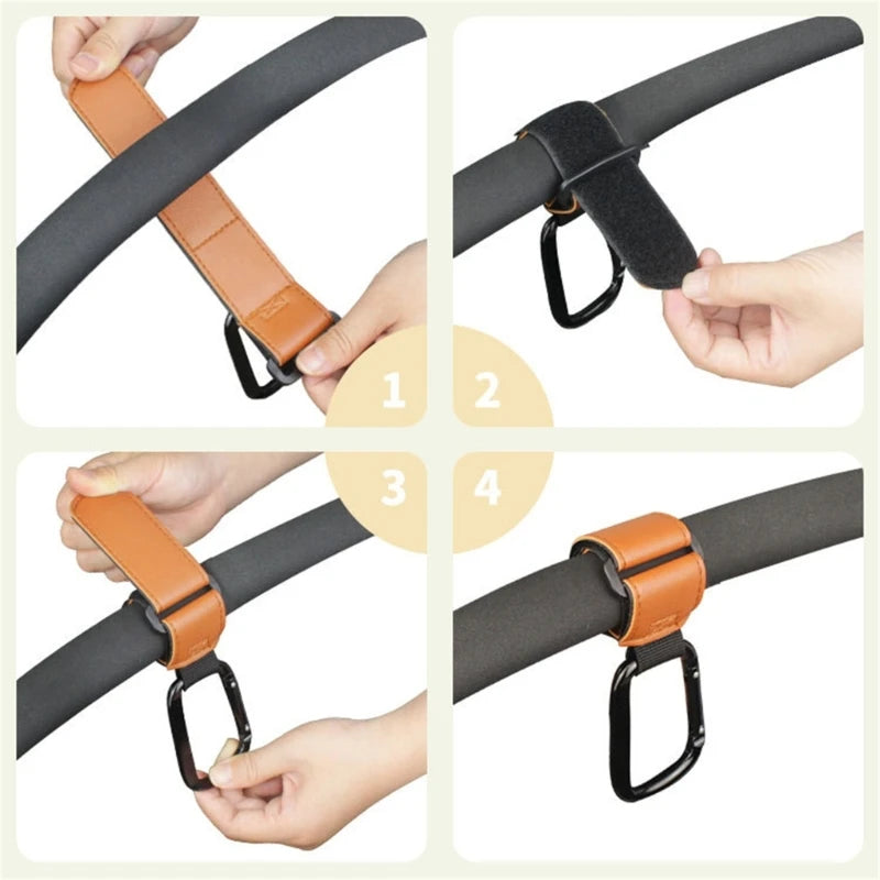 Convenient Stroller Hooks: Durable Alloy-Hook Clips for Hanging Bags and Shopping Bag - Universal Hook for Mommy-Walking - Essential Stroller Accessory