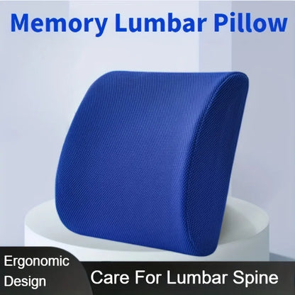 Lumbar Support Pillow for Office Chair and Car Seat - Perfectly Balanced Memory Foam Back Cushion, Multi-purpose Support for Comfort