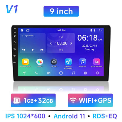 Android 11 Universal Car Radio - 7"/9"/10" 2 Din Multimedia Player with WIFI, GPS for Hyundai, Nissan, Toyota, Kia - 32GB